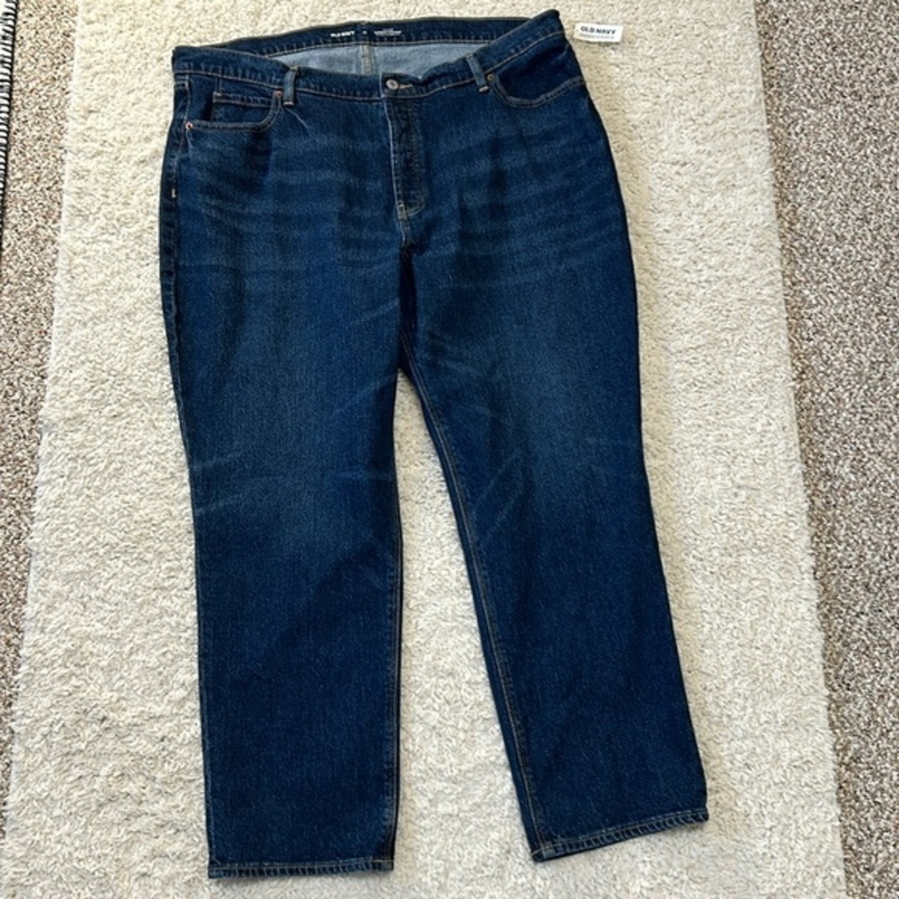 NWT OLD NAVY 18 high rise button fly slouchy straight w secret slim pocket jeans